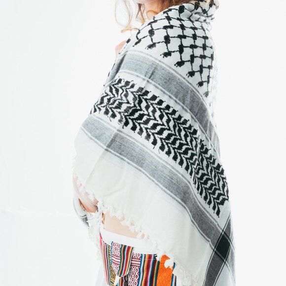 Shahadah Houndstooth scarf Keffiyeh Arafat Hatta cotton wide palestine Shemagh - Picture 3 of 3